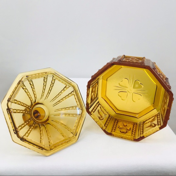 Vintage Amber Imperial Glass Candy Dish - Picture 7 of 15